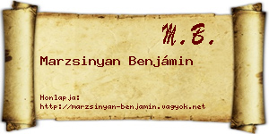Marzsinyan Benjámin névjegykártya